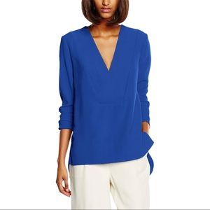 French Connection Arrow Crepe Cobalt Blue Blouse 2